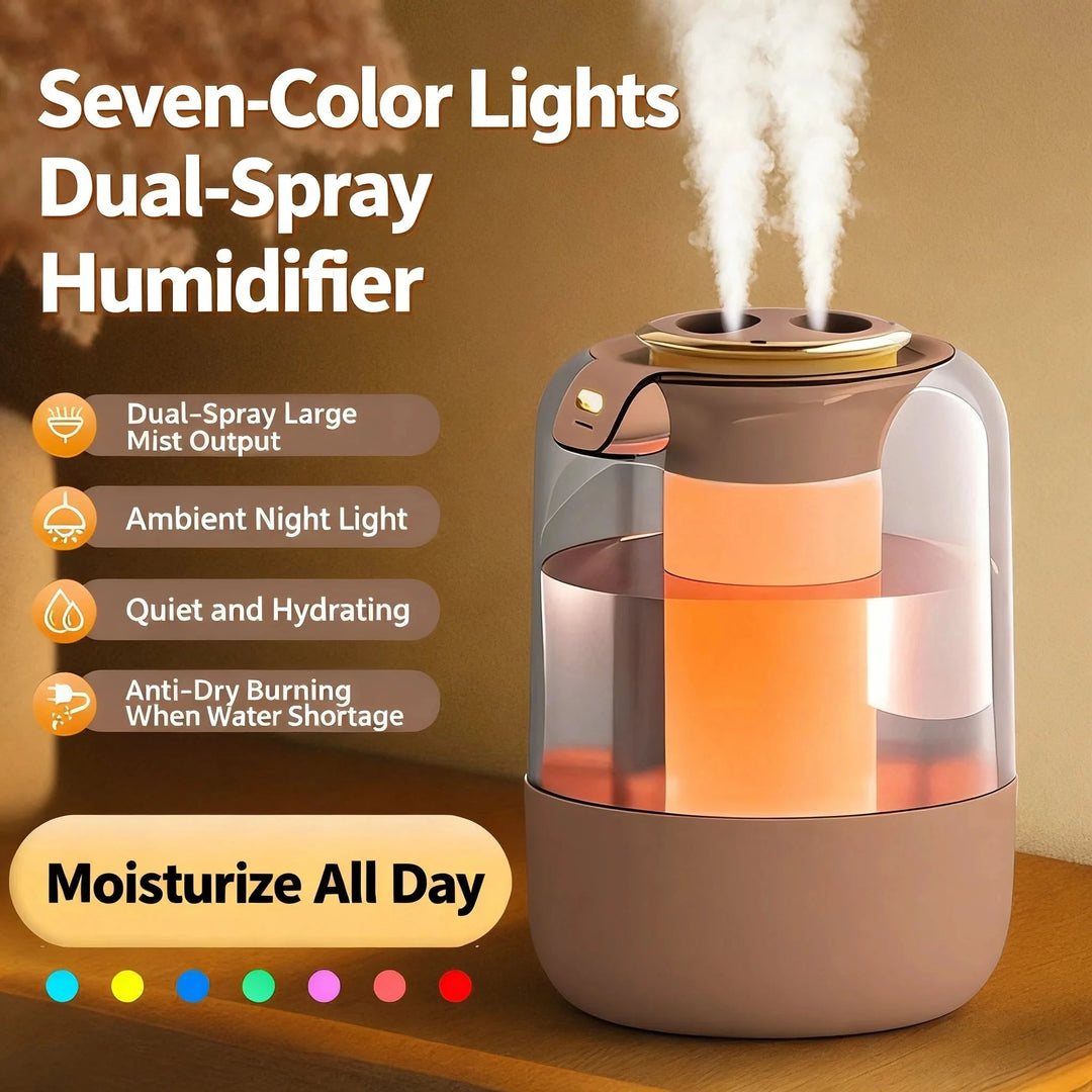 Double Spray Humidifier with Aromatherapy – Cool Mist Solution for Bedroom and Relaxation 5