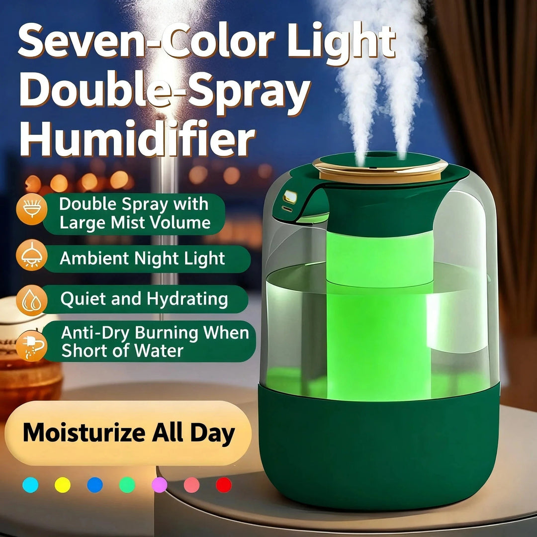 Double Spray Humidifier with Aromatherapy – Cool Mist Solution for Bedroom and Relaxation 6