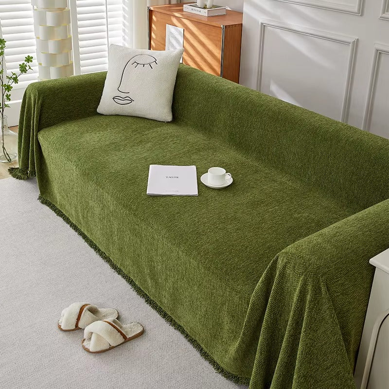 Durable Herringbone Sofa Cover – Stylish Couch Slipcover for Pet-Friendly Homes 0