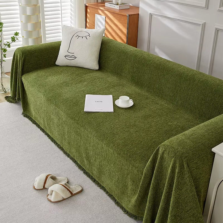 Durable Herringbone Sofa Cover – Stylish Couch Slipcover for Pet-Friendly Homes 0