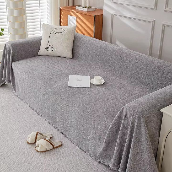 Durable Herringbone Sofa Cover – Stylish Couch Slipcover for Pet-Friendly Homes 1