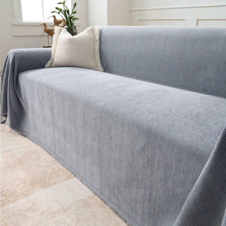 Durable Herringbone Sofa Cover – Stylish Couch Slipcover for Pet-Friendly Homes 10