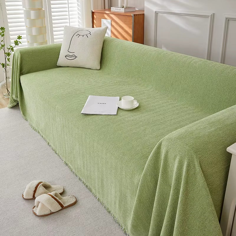 Durable Herringbone Sofa Cover – Stylish Couch Slipcover for Pet-Friendly Homes 3