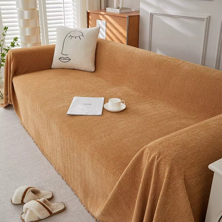 Durable Herringbone Sofa Cover – Stylish Couch Slipcover for Pet-Friendly Homes 8