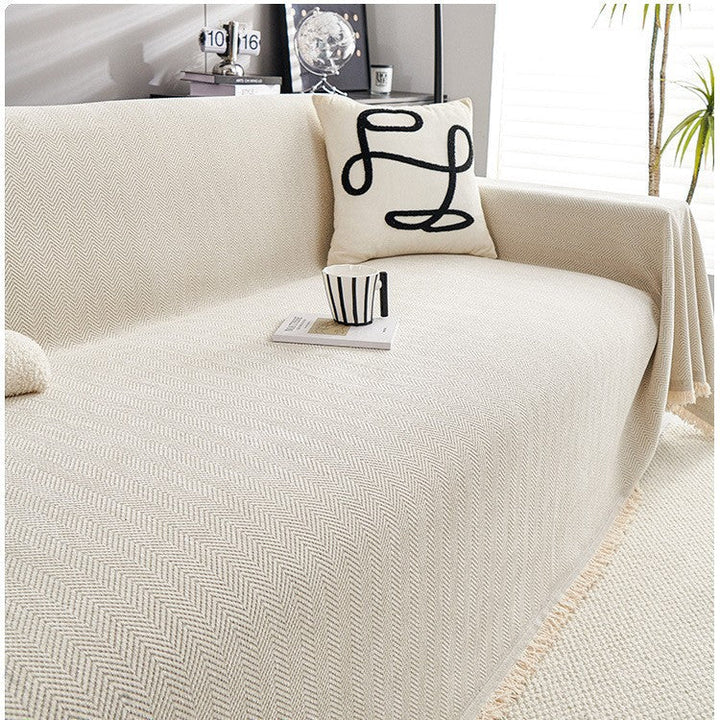 Durable Herringbone Sofa Cover for Pet Owners – Stylish Protection for Your Living Room 0