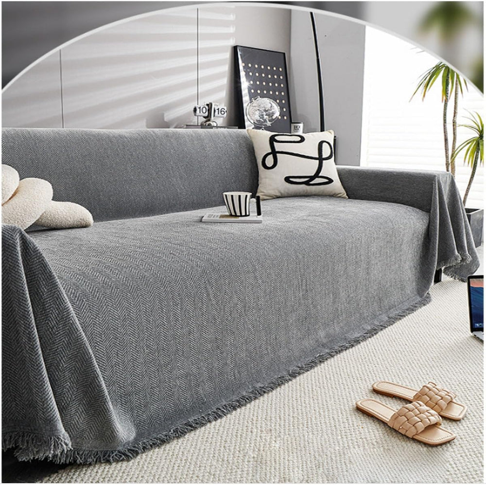 Durable Herringbone Sofa Cover for Pet Owners – Stylish Protection for Your Living Room 2