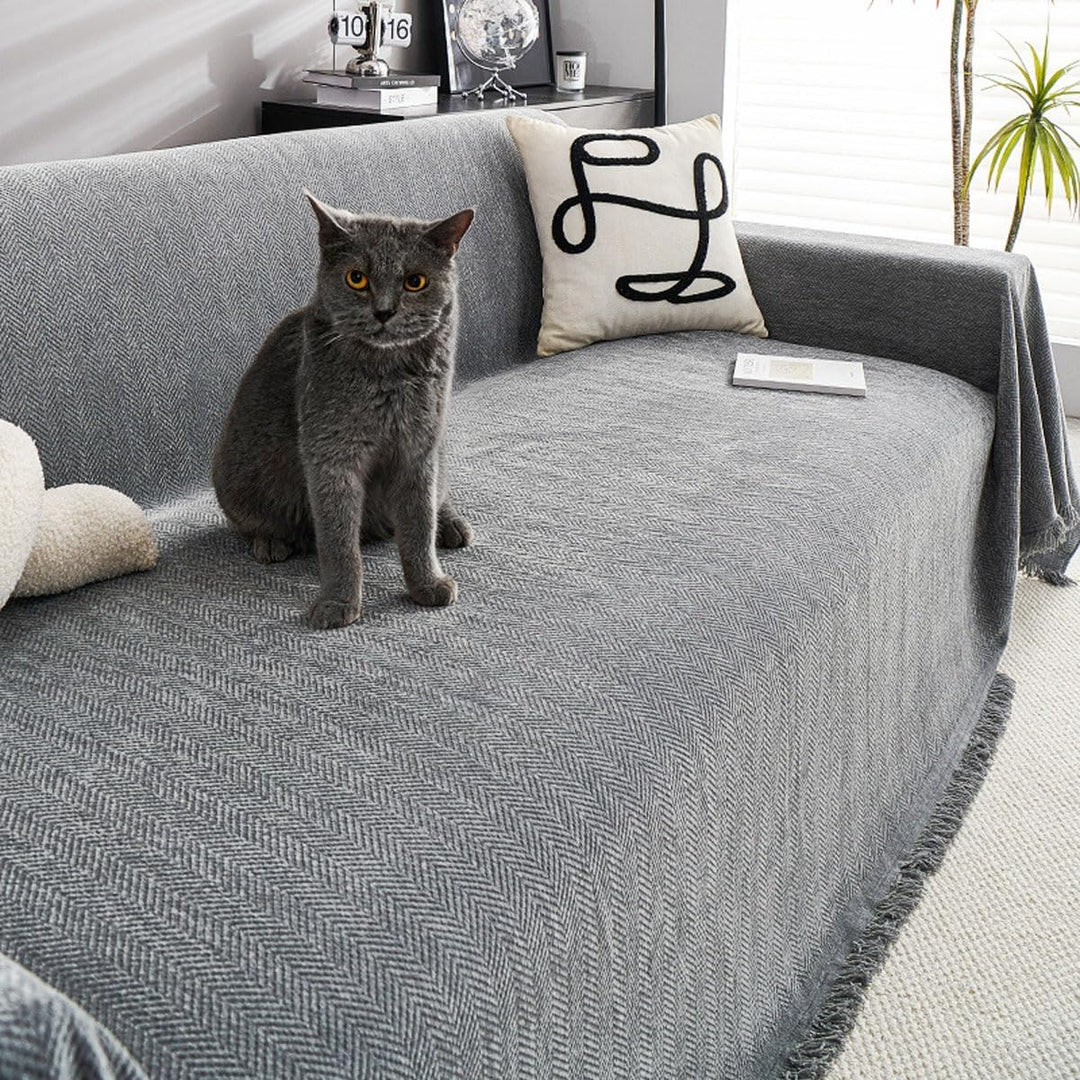 Durable Herringbone Sofa Cover for Pet Owners – Stylish Protection for Your Living Room 3