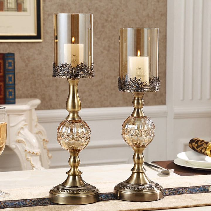 Elegant Brass and Glass Candle Holder – Perfect for Home or Office Decor 1