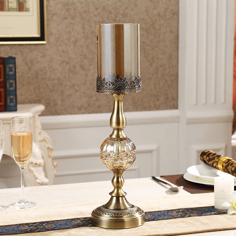 Elegant Brass and Glass Candle Holder – Perfect for Home or Office Decor 3
