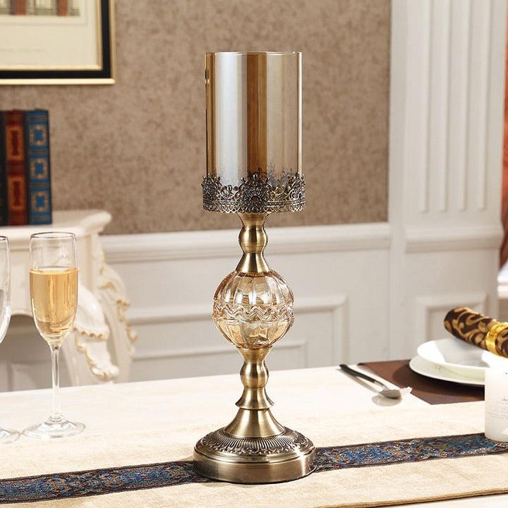 Elegant Brass and Glass Candle Holder – Perfect for Home or Office Decor 4