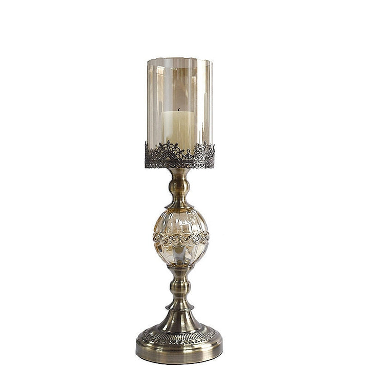 Elegant Brass and Glass Candle Holder – Perfect for Home or Office Decor 5