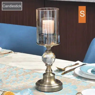 Elegant Crystal Candle Holders with Metal Base – Perfect for Home Décor or Special Occasions 0