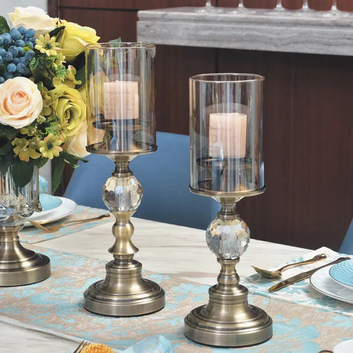Elegant Crystal Candle Holders with Metal Base – Perfect for Home Décor or Special Occasions 1