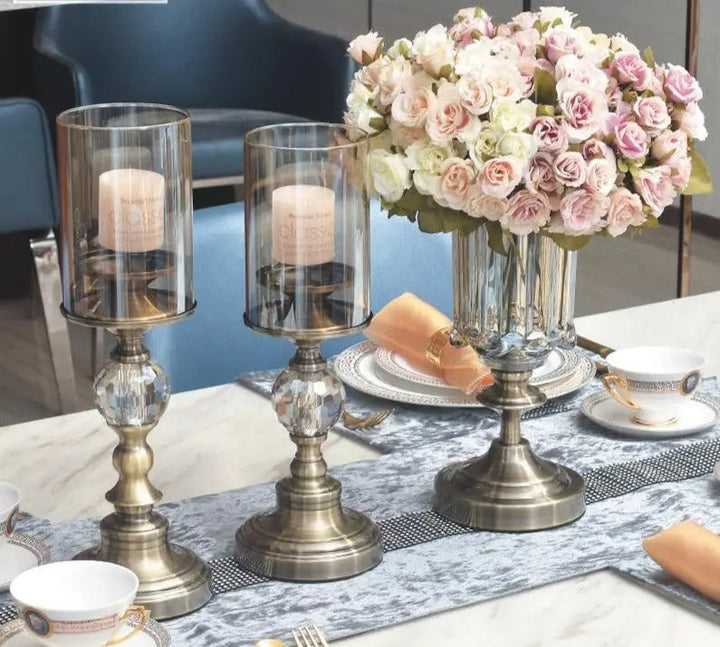 Elegant Crystal Candle Holders with Metal Base – Perfect for Home Décor or Special Occasions 2