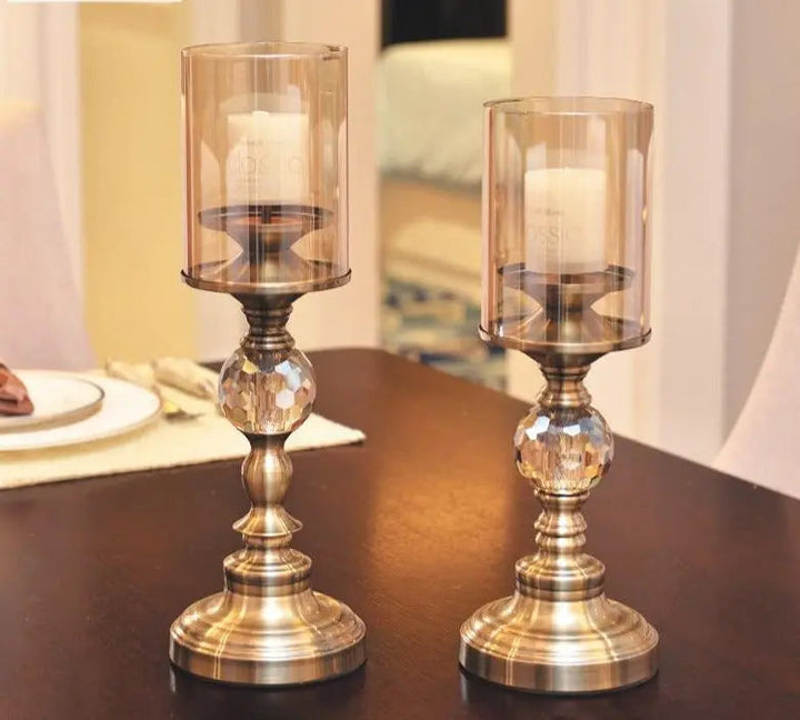 Elegant Crystal Candle Holders with Metal Base – Perfect for Home Décor or Special Occasions 3