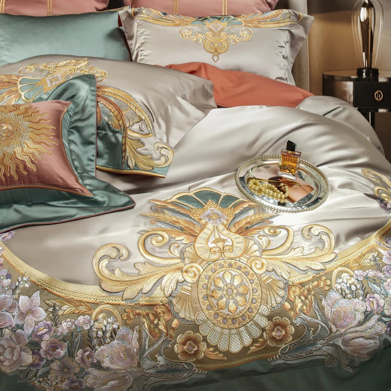 Elegant Egyptian Cotton Bedding Set with Duvet Cover – Luxurious Comfort for Queen or King Beds 1