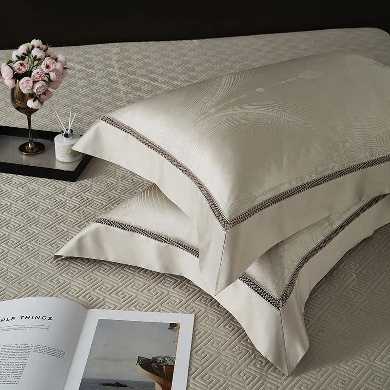 Elegant Egyptian Cotton Bedding Set with Duvet Cover – Luxurious Comfort for Queen or King Size Beds 1