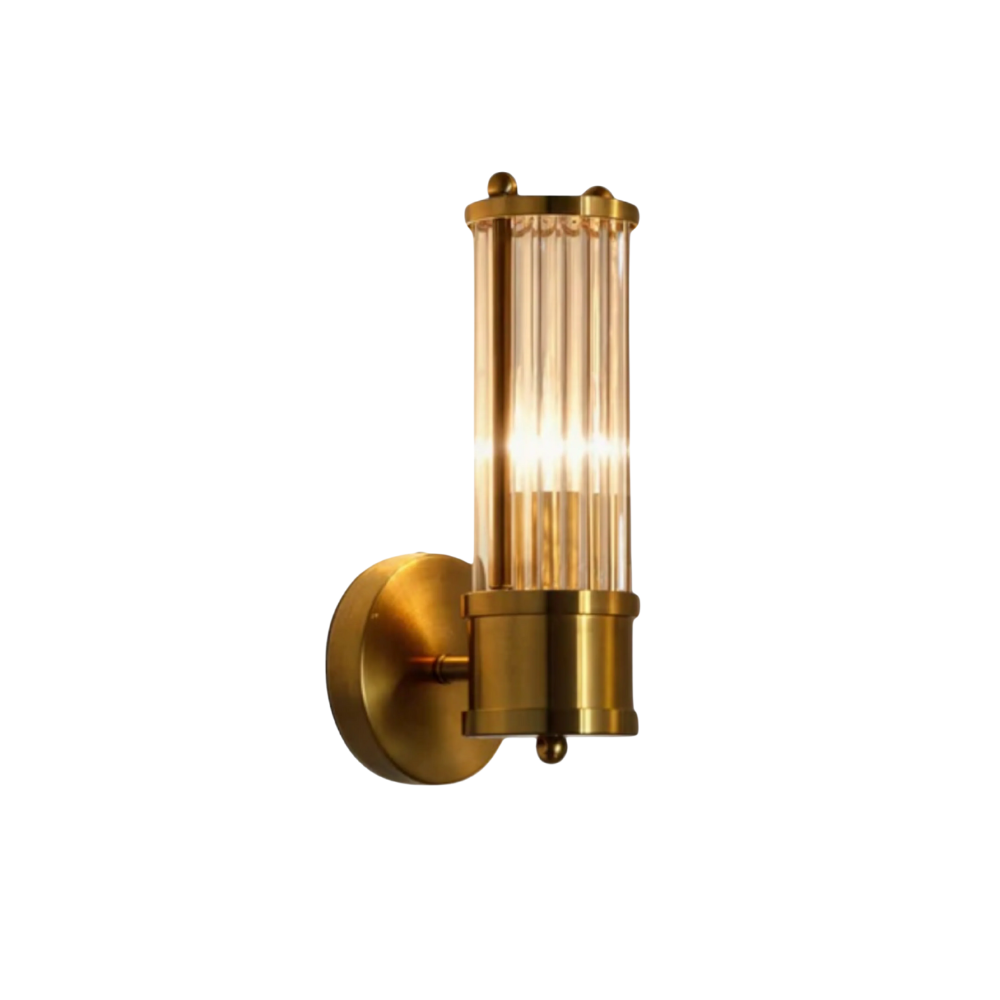 Elegant Fluted Glass Wall Sconce – Luxurious Wall Lighting for Hallways or Bedrooms 0
