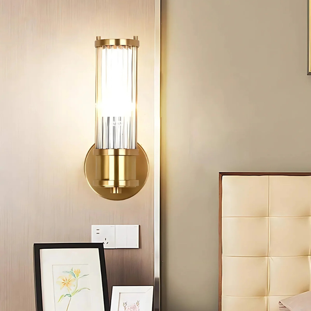 Elegant Fluted Glass Wall Sconce – Luxurious Wall Lighting for Hallways or Bedrooms 1
