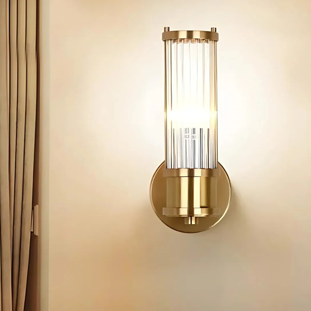 Elegant Fluted Glass Wall Sconce – Luxurious Wall Lighting for Hallways or Bedrooms 2