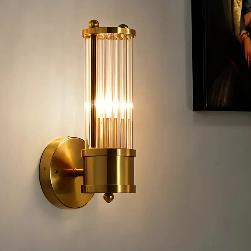 Elegant Fluted Glass Wall Sconce – Luxurious Wall Lighting for Hallways or Bedrooms 3
