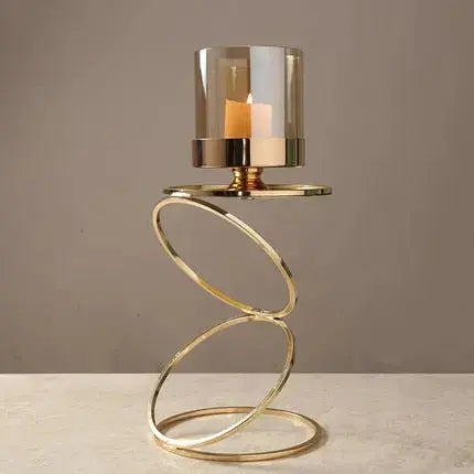 Elegant Metal Candle Holders with Glass Cover – Perfect for Home Decor or Outdoor Use 0