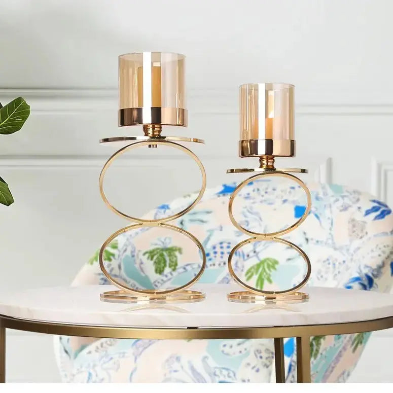 Elegant Metal Candle Holders with Glass Cover – Perfect for Home Decor or Outdoor Use 1