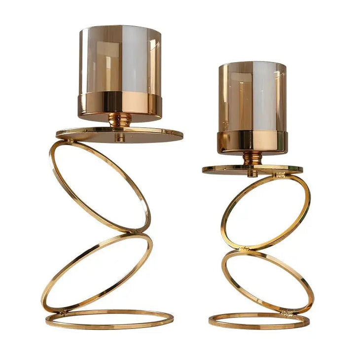 Elegant Metal Candle Holders with Glass Cover – Perfect for Home Decor or Outdoor Use 2