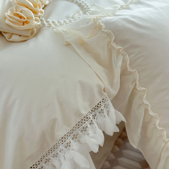 Elegant Princess Bedding Set with Lace Ruffles – Luxurious 1000TC Egyptian Cotton Duvet Covers for Dreamy Bedroom Decor 3