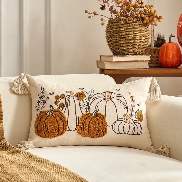 Fall Maple Leaf Pumpkin Throw Pillowcase – Cozy Cushion Cover for Thanksgiving and Halloween 13