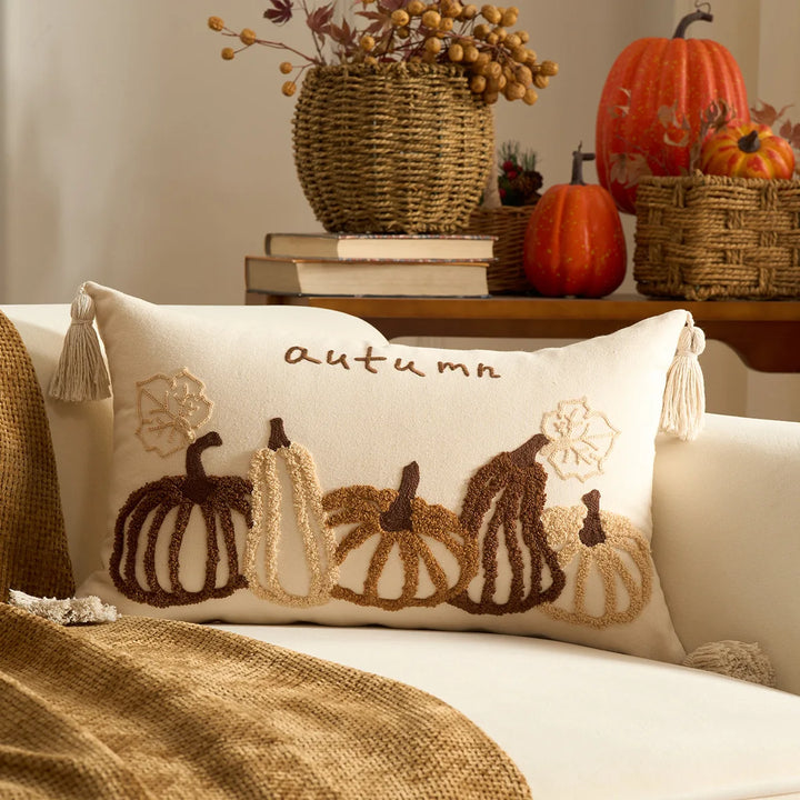 Fall Maple Leaf Pumpkin Throw Pillowcase – Cozy Cushion Cover for Thanksgiving and Halloween 14