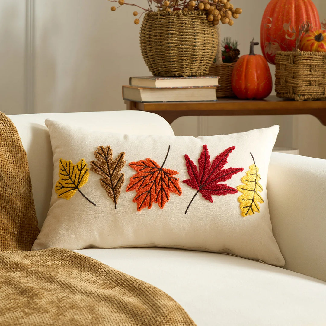 Fall Maple Leaf Pumpkin Throw Pillowcase – Cozy Cushion Cover for Thanksgiving and Halloween 6