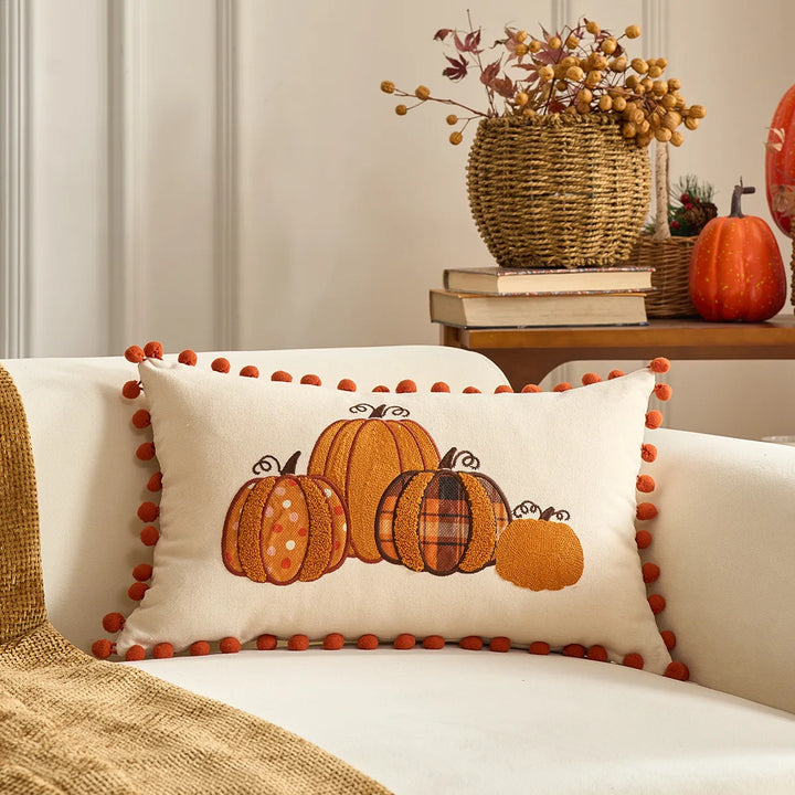 Fall Maple Leaf Pumpkin Throw Pillowcase – Cozy Cushion Cover for Thanksgiving and Halloween 7