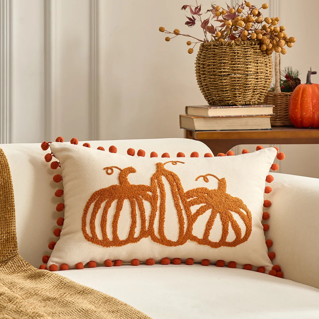 Fall Maple Leaf Pumpkin Throw Pillowcase – Cozy Cushion Cover for Thanksgiving and Halloween 8