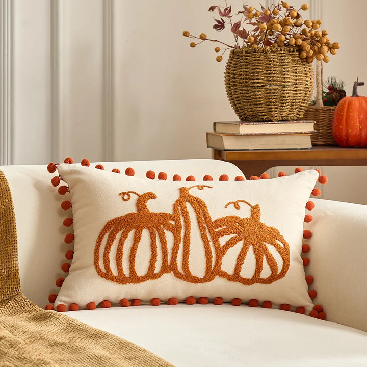 Fall Maple Leaf Pumpkin Throw Pillowcase – Cozy Cushion Cover for Thanksgiving and Halloween 8