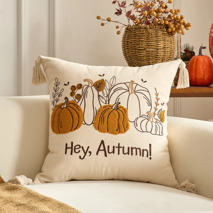 Fall Maple Leaf Pumpkin Throw Pillowcase – Cozy Cushion Cover for Thanksgiving and Halloween 9