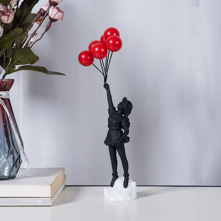 Fly Away Balloon Girl Sculpture – Whimsical Home Decor for Living Room or Office 2