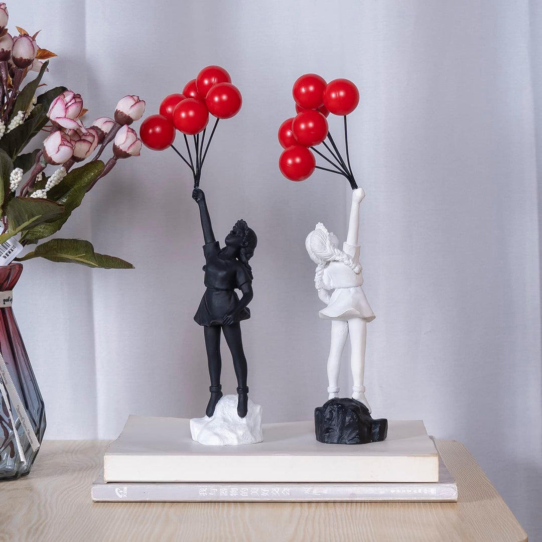 Fly Away Balloon Girl Sculpture – Whimsical Home Decor for Living Room or Office 3