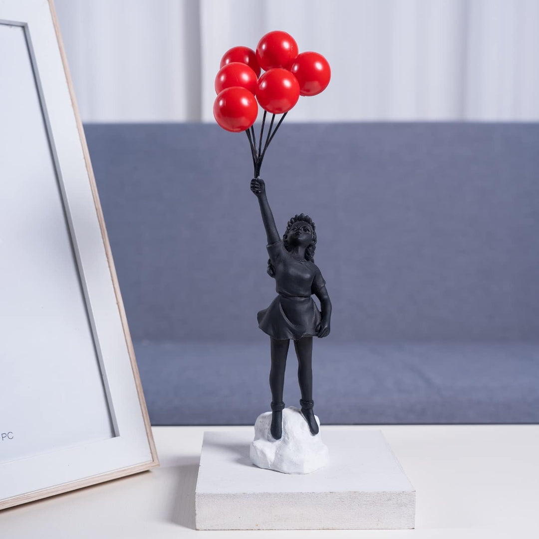 Fly Away Balloon Girl Sculpture – Whimsical Home Decor for Living Room or Office 4