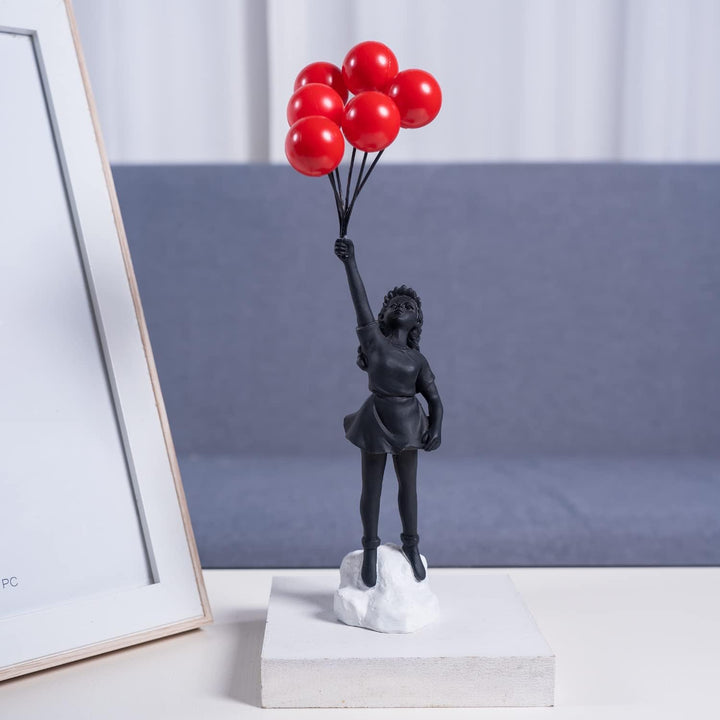 Fly Away Balloon Girl Sculpture – Whimsical Home Decor for Living Room or Office 4