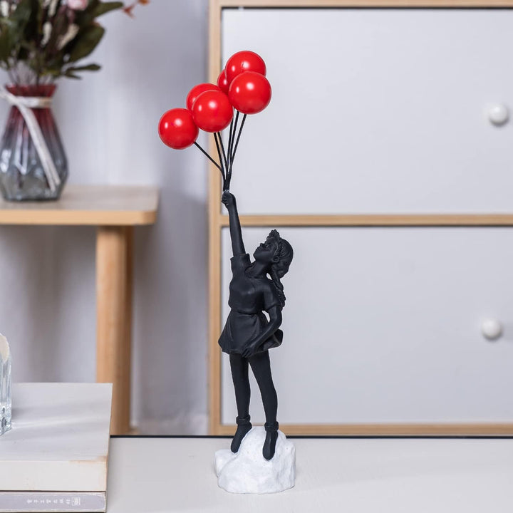 Fly Away Balloon Girl Sculpture – Whimsical Home Decor for Living Room or Office 5