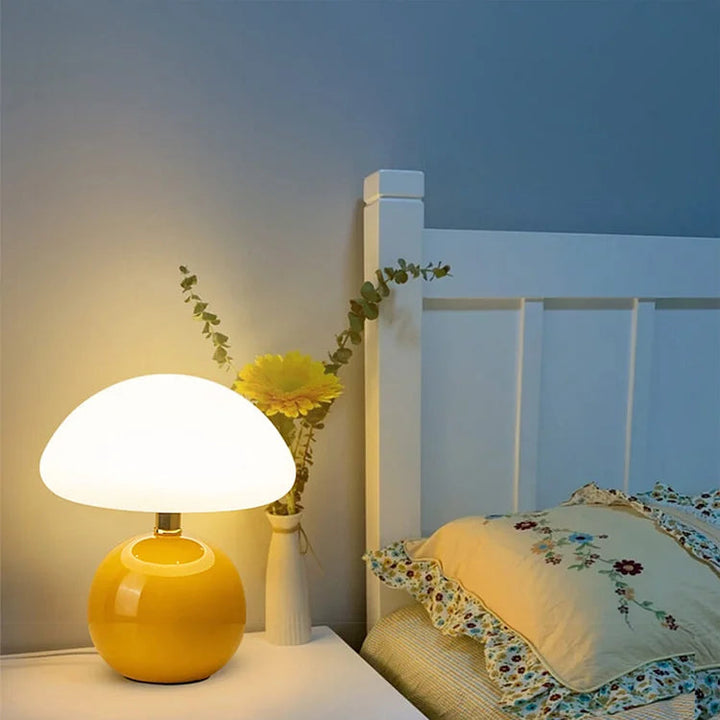 French Cream Mushroom Table Lamp with Adjustable LED Light – Whimsical Decor for Living Room or Bedroom 2