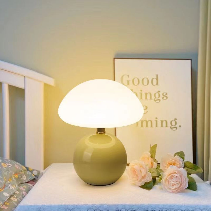 French Cream Mushroom Table Lamp with Adjustable LED Light – Whimsical Decor for Living Room or Bedroom 3