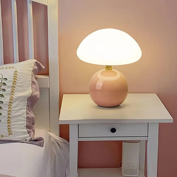 French Cream Mushroom Table Lamp with Adjustable LED Light – Whimsical Decor for Living Room or Bedroom 4