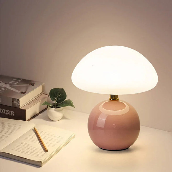 French Cream Mushroom Table Lamp with Adjustable LED Light – Whimsical Decor for Living Room or Bedroom 5