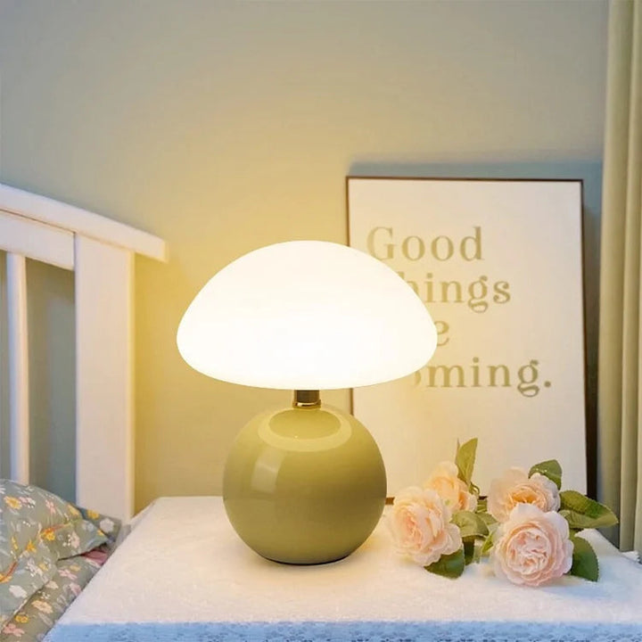 French Cream Mushroom Table Lamp with Adjustable LED Light – Whimsical Decor for Living Room or Bedroom 6
