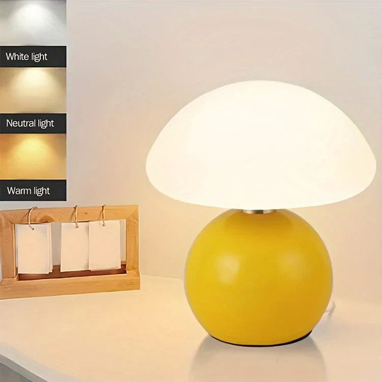 French Cream Mushroom Table Lamp with Adjustable LED Light – Whimsical Decor for Living Room or Bedroom 7