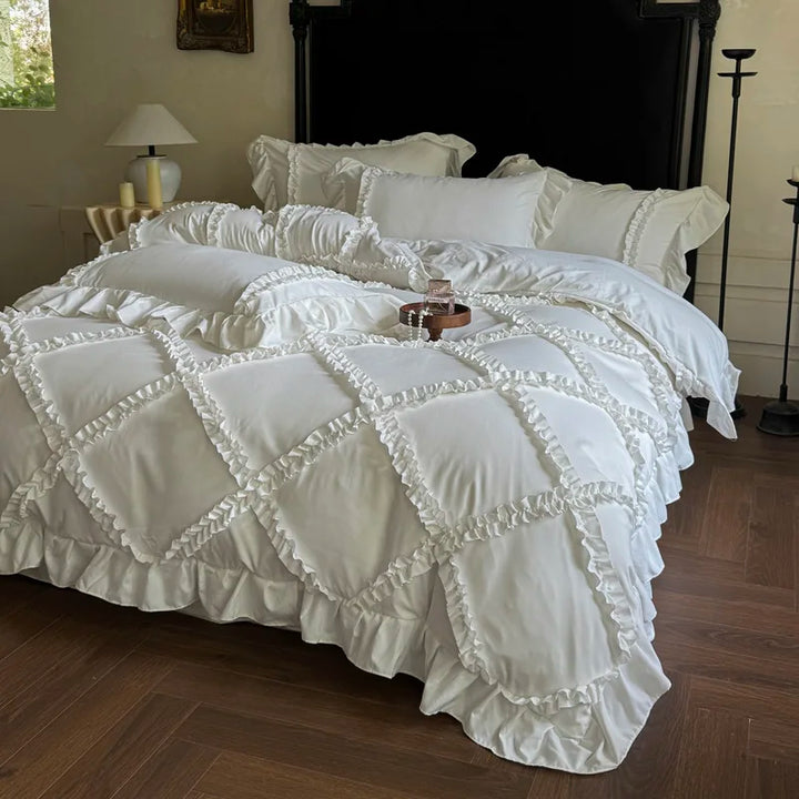 French Princess Style Ruffles Bedding Set – Elegant Duvet Cover Set for Luxurious Bedroom Makeover 1