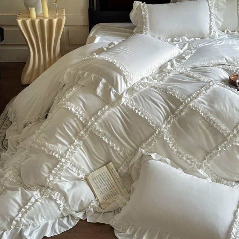 French Princess Style Ruffles Bedding Set – Elegant Duvet Cover Set for Luxurious Bedroom Makeover 2