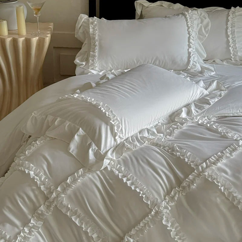 French Princess Style Ruffles Bedding Set – Elegant Duvet Cover Set for Luxurious Bedroom Makeover 3